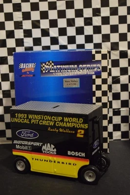 Action Rusty Wallace #2 1993 Winston Cup World Unocal Champs Pit Wagon Bank  - Image 1 of 4