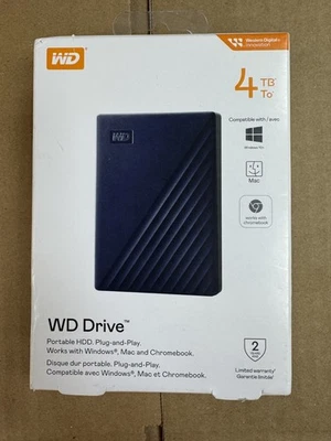 Western Digital WD Drive Portable 4TB HDD External Hard Drive New Sealed - Image 1 of 4