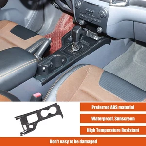 ABS Carbon For Ford Ranger 2015-2021 Car Gear Shift Cover Cup Holder Frame Trim - Picture 1 of 11