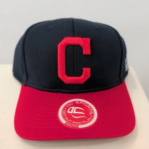 Cleveland Guardians OC Sports Embroidered Baseball Performance Cap Hat Black Red - Picture 1 of 5