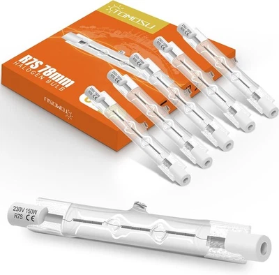 Tomosu R7s Halogen Bulb 78mm 150W, Dimmable 230V 2880LM 2800K Warm White  - Image 1 of 4