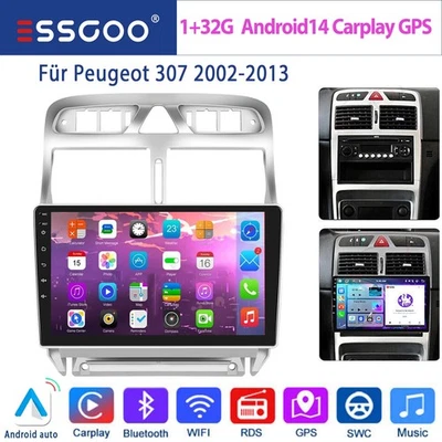 Android14 Autoradio Für Peugeot 307 SW CC 2002-2013 GPS Navi WIFI BT RDS FM 32G - Bild 1 von 4
