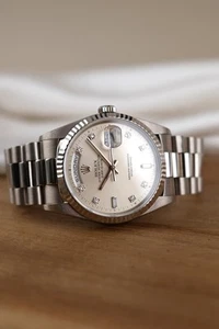 Rolex Day-Date 36 18239 Papers 18k White Gold, Cream Diamond Dial, E-Series - Bild 1 von 15