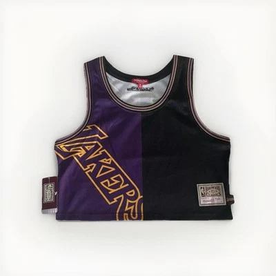 Mitchell & Ness Womens Los Angeles Lakers NBA Crop Top Jersey - Image 1 of 4