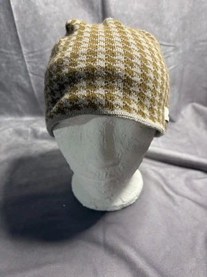 Gorro tejido pata de gallo Bula marrón y crema sombrero de invierno unisex talla única Foto 1 de 4