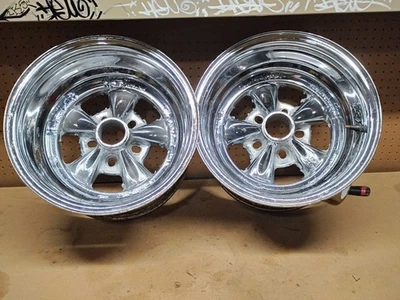 Par de ruedas Cragar S/S 15x10 cromadas 5 radios Mag Uni-Lug Chevy Ford Mopar AMC Foto 1 de 4