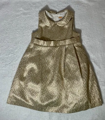 Gymboree Gold Metallic Party Dress 2T Toddler Girls Holiday Special Occasion - Image 1 of 4