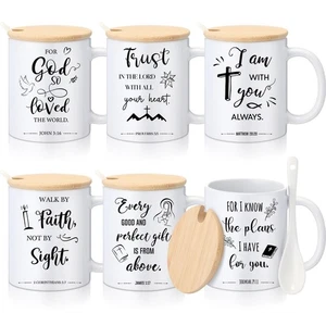 6 juegos de tazas de café cristianas a granel para mujeres pastor agradecimiento regalos 12 oz bi... - Imagen 1 de 7
