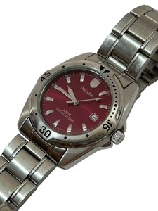 Orologio Pulsar by Seiko VX32-X300 Quarzo Quadrante Marrone Tono Argento Movimento Giappone - Foto 1 di 10