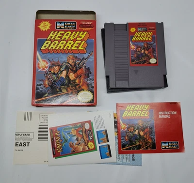 Heavy Barrel Nintendo Entertainment System, 1990 CIB en caja completa, póster Foto 1 de 4