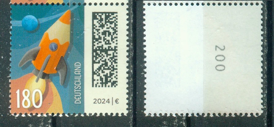     3870 Raketenpost, **, ROLLENANFANG Nr. 200, EAN-Code mgl. - Bild 1 von 1