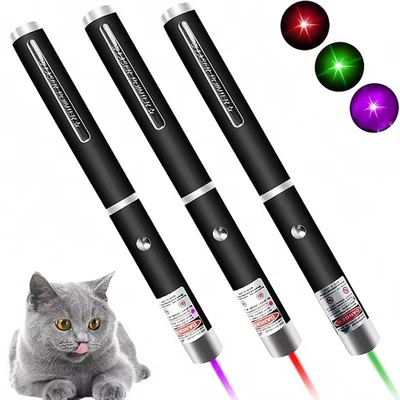 PACK OF Blue Green Red Laser Pointer Penlight 1MW Cat Toy Dot Beam Light 50m UK