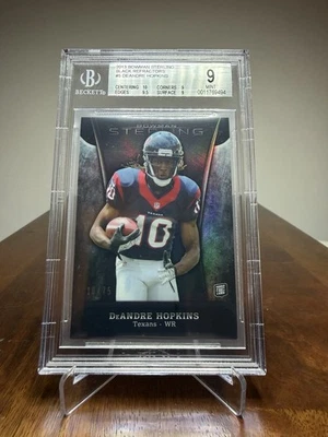Camiseta deportiva Bowman Sterling DeAndre Hopkins 2013 refractor negro radiocontrol partido 10/75 BGS 9 Foto 1 de 2