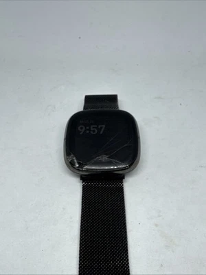 Smartwatch Fitbit Sense Fb-512 rastreador pequeno preto pulseira magnética azul seixo - Imagem 1 de 4