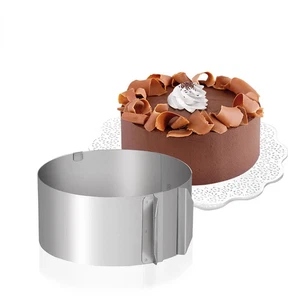 Verstellbare Runde Kuchen Ring Form Edelstahl Mousse Gebäck Backen Werkzeug UK - Bild 1 von 8