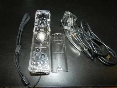 Black AFTERGLOW DELUXE Remote & Nunchuk Controller Set Nintendo Wii Tested - Image 1 of 2