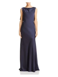 RACHEL ZOE Womens Navy Open Back Fishtail Hem Sleeveless Gown Dress 0 - Picture 1 of 3