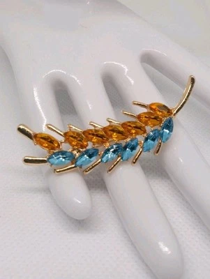 Золотистый уха пшеницы брошь заколка хрустальные стразы, молитесь за Украину мира новый без ЯРЛЫКОВ - Изображение 1 из 4