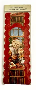 Vtg New Old Stock Teddy Bear Elves Christmas Card Display Holder 43” L. - Picture 1 of 5