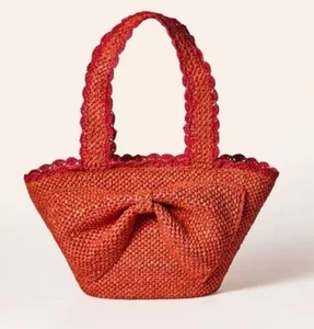 Raffia Bow Tote Bag - Kate Spade New York x Target Red Neu mit Etikett 2025. AUSVERKAUFT! - Bild 1 von 4