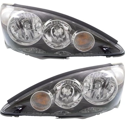 Headlight Set For 2005-2006 Toyota Camry Sedan Left and Right Black Housing 2Pc Foto 1 de 4