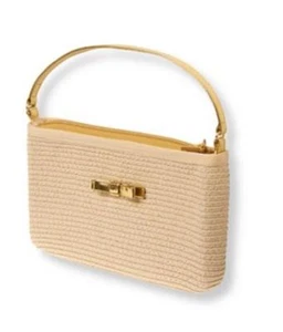 NWT Janie and Jack SAVANNA SOIREE Straw Purse Natural Gold Shimmer Metallic Bag - Picture 1 of 1