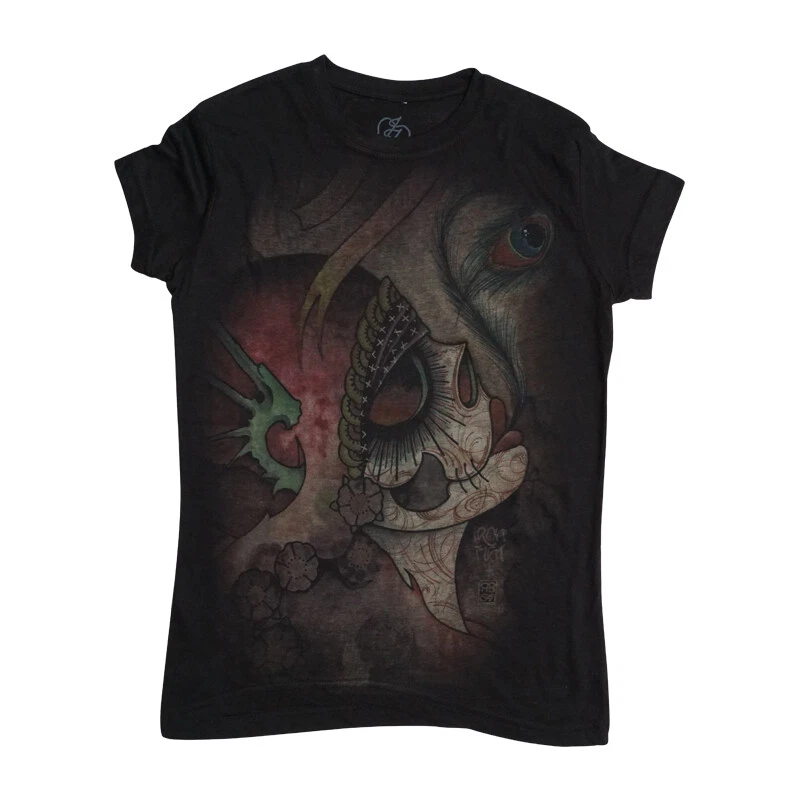 IRON FIST TSHIRT GYPSY DREAMS LADIES BLACK FADED TEE - Image 1 of 1