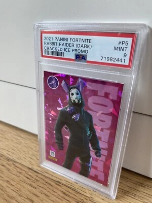 2021 Panini Fortnite Cracked Ice 🇺🇸 USA Print Promo Rabbit Raider (Dark) PSA9! - Image 1 of 2