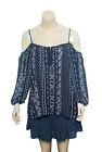Urban Outfitters Ecote Peasant Cold Shoulder Top M Women Casual Blouse New 21308