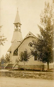 M.E. CHURCH, WOONSOCKET SOUTH DAKOTA, RPPC, VINTAGE POSTCARD (X19) - Picture 1 of 2