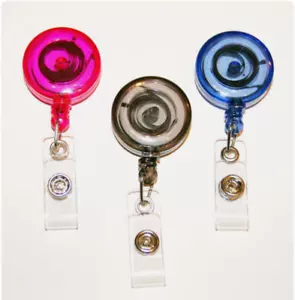 36 carretes para tarjetas de identificación clip para cinturón 30" rosa/gris/azul nuevo - Imagen 1 de 3