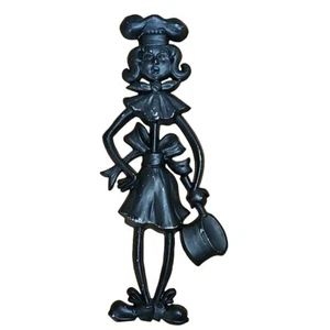 Metal Wall Art Decor Vtg 1971 Sexton Woman Chef Cook Housework USA MCM Shabby - Picture 1 of 10