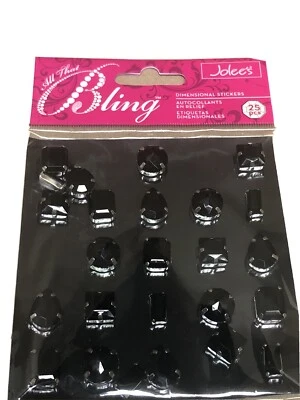Jolee's All That Bling- 25pc Black Set Gems- Rhinestones-Self Stick Gems 5020665 Foto 1 de 2