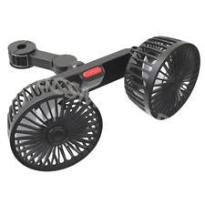 360° Cooling Car Fan Dual Head Rotatable Auto Headrest Fan Neck Cooler Black