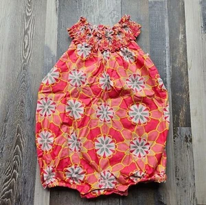 Tea Collection South African Floral Smock Neck Baby Bubble 6-12 months - Picture 1 of 6