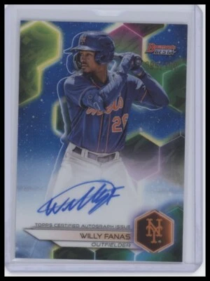 2023 Bowman's Best #B23-WFS Willy Fanas Autograph Blue Refractor #/150 - NY Mets - Image 1 of 2