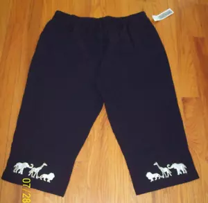 ALLYSON WHITMORE CAPRI Sz 2X BLACK 100% Cotton Pull-On Elastic Waist JUNGLE NWT - Picture 1 of 6