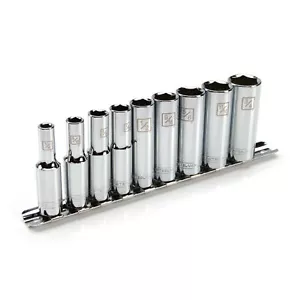 Steelman Pro 9-Piece 3/8-Inch Drive Deep 6-Point Chrome SAE Socket Set 78214 - Picture 1 of 3