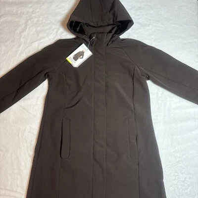 Mondetta Women's Softshell Water Resistant Long Hooded Jacket Brown Size S - Image 1 of 4