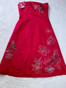 COAST Pink Corset Boned Occasion Dress Floral Embroidered Sequin Evening Size 12 - Picture 1 of 5