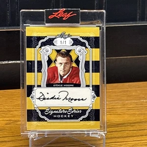 DICKIE MOORE 2021-22 LEAF SSH-DM1 HOCKEY AUTOGRAPH SERIES GOLD BLACK AUTO 1/1 - Picture 1 of 5