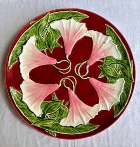 Placa de pared SCHUTZ Blansko 820 mayólica Art Nouveau Morning Glory 13" pulgadas - Imagen 1 de 11