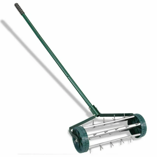 Costway 18" Rolling Garden Lawn Aerator - Green