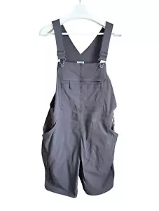 Duluth Trading Heirloom Gardening Short Overalls Women L Coal Dark Gray Stretch - Picture 1 of 13