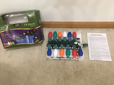 Holiday Time Light String C9 Multi Color Indoor Outdoor 25 Ceramic Bulbs 24 Feet - Image 1 of 4