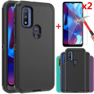 For Motorola G Pure 2021 Case Heavy Duty Shockproof Cover+Glass Screen Protector - Picture 1 of 17