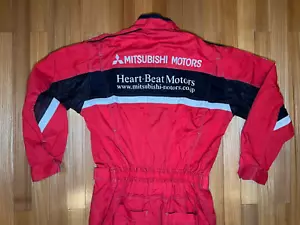Vintage Mitsubishi Motors Japan Mechanic Tsunagi Coveralls Suit Red L - Picture 1 of 10