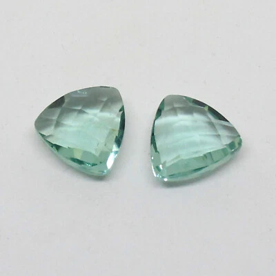 Aquamarine Fancy Briolette Gemstone 14 mm 18.20 Ct 2 Pcs Loose Gemstone - Image 1 of 2