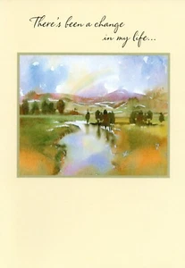 Sincere DIVORCE ANNOUCEMENT Card, Change In My Life Lake Painting by Hallmark +✉ - Picture 1 of 5