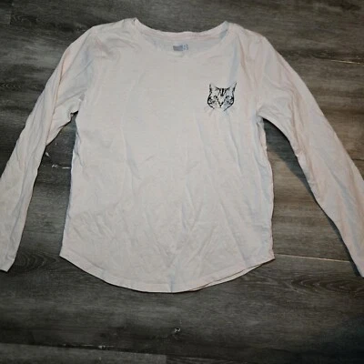 crazy 8 cat long sleeve tee. Light Pink Girls Size 7/8. EuC - Image 1 of 4